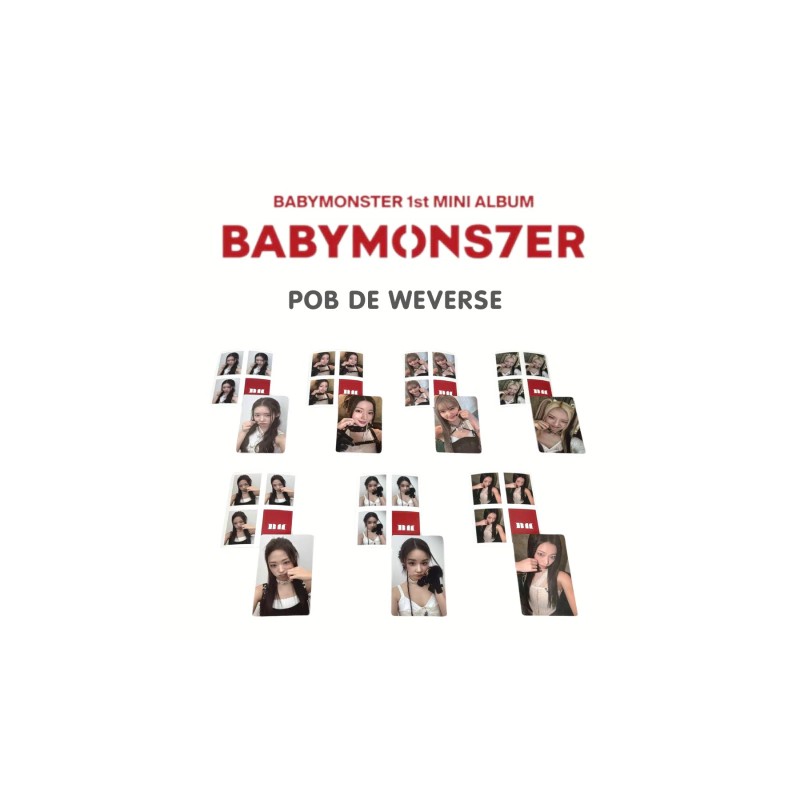BABYMONSTER BABYMONS7ER Photocard + Planilla de stickers POB Oficial Weverse